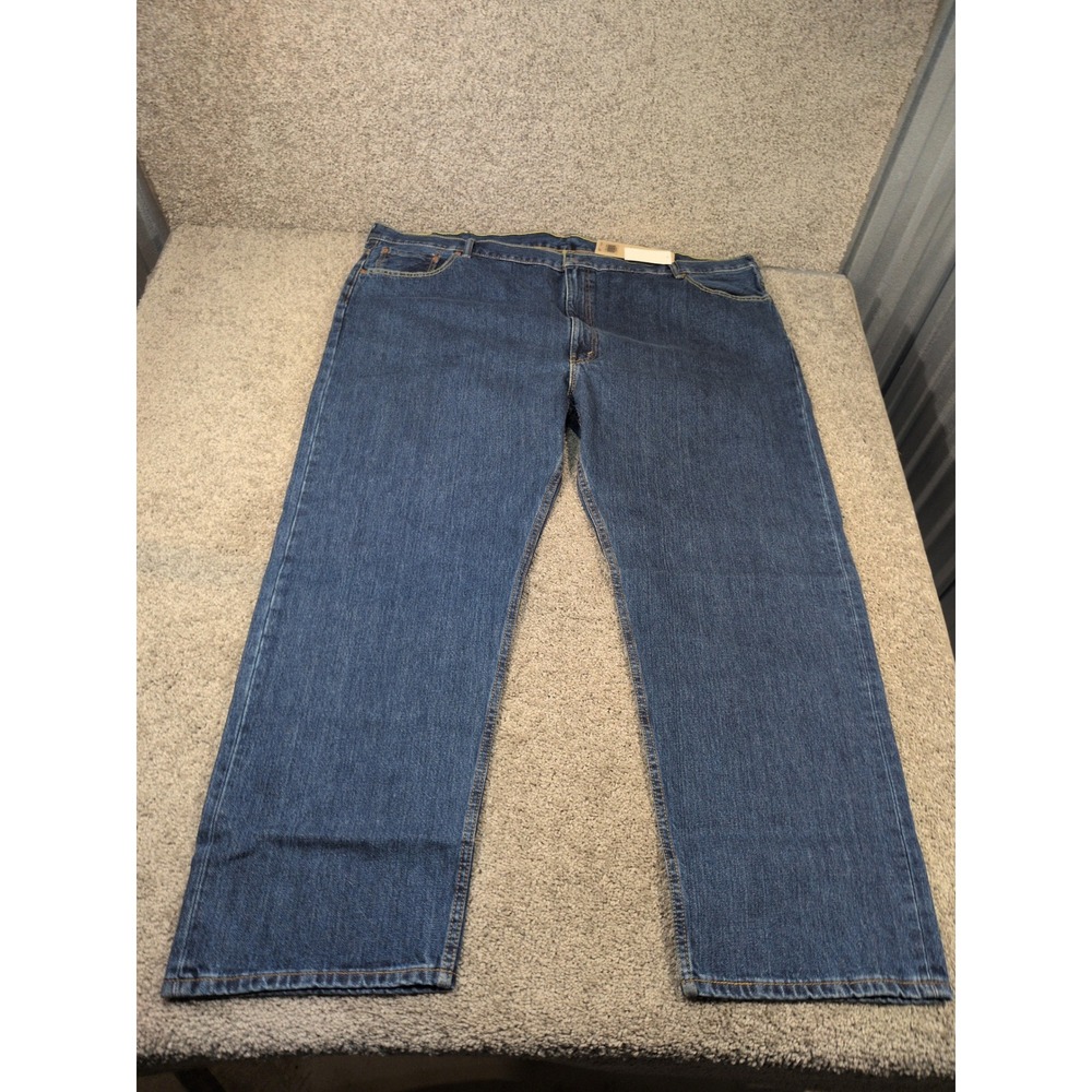 Levis 505‎ Regular Fit Mens Blue Denim Jeans 56x32 Straight Leg New With Tags